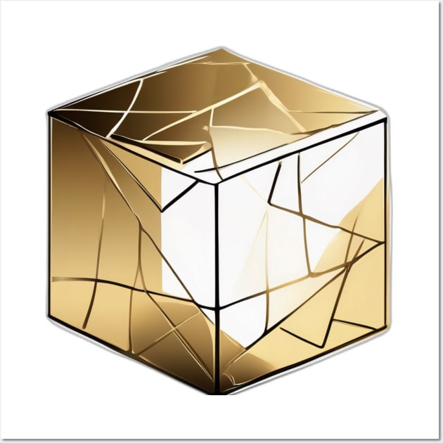 Rubic Cube Gold Shadow Silhouette Anime Style Collection No. 388 Wall Art by cornelliusy